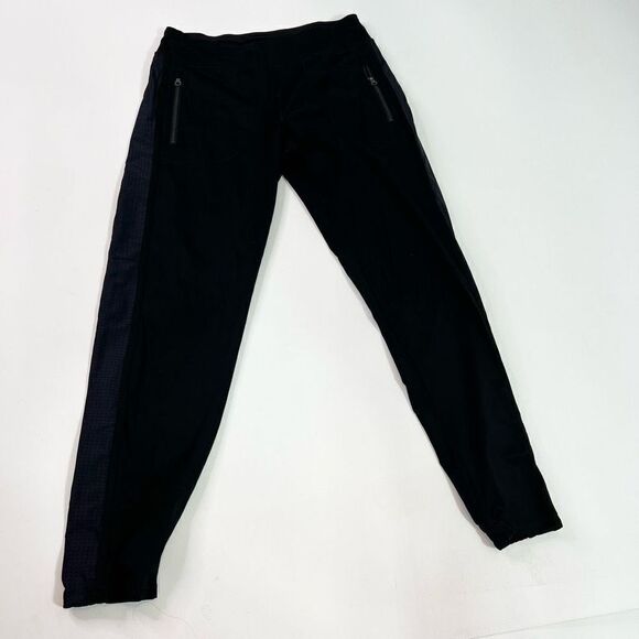 Lululemon Joggers Womens 6 Black Gray Side Mesh Panel Zip Pockets Sweatpants - Picture 1 of 11